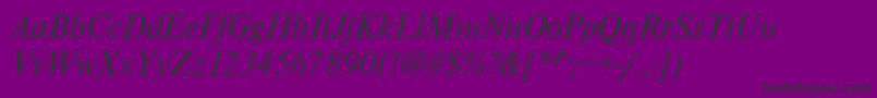 NimbusromdgrItalic Font – Black Fonts on Purple Background