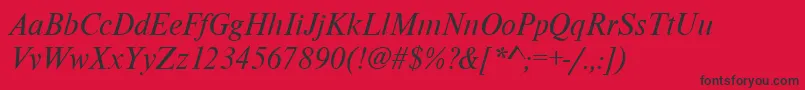 フォントNimbusromdgrItalic – 赤い背景に黒い文字