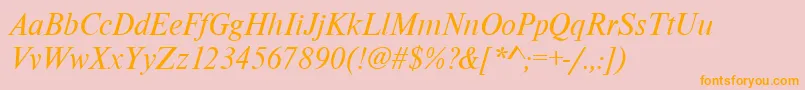 NimbusromdgrItalic Font – Orange Fonts on Pink Background