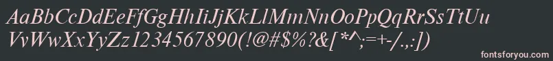 Weitere Informationen zur NimbusromdgrItalic-Schriftart NimbusromdgrItalic-Schriftart – Rosa Schriften auf schwarzem Hintergrund