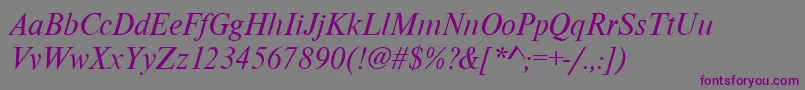 Шрифт NimbusromdgrItalic – фиолетовые шрифты на сером фоне
