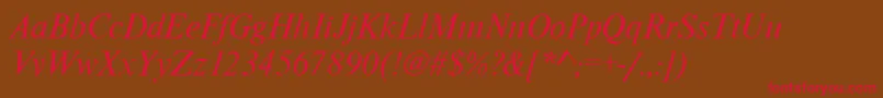 NimbusromdgrItalic Font – Red Fonts on Brown Background