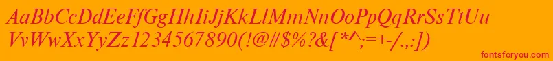 フォントNimbusromdgrItalic – オレンジの背景に赤い文字