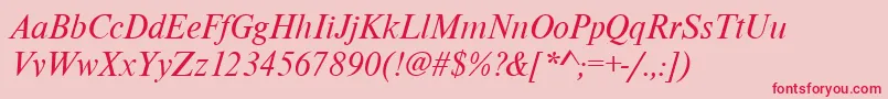 NimbusromdgrItalic Font – Red Fonts on Pink Background