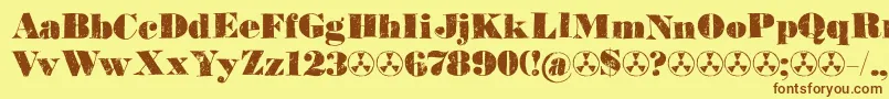 Element120Demo Font – Brown Fonts on Yellow Background