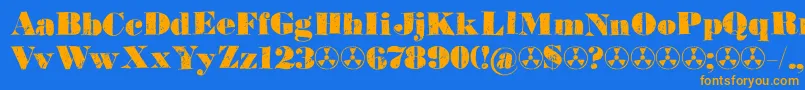 Element120Demo-Schriftart – Orangefarbene Schriften auf blauem Hintergrund