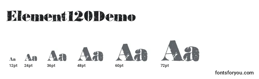 Размеры шрифта Element120Demo