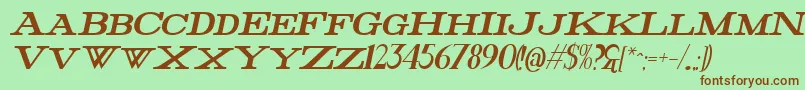 Czcionka FatHighItalic – brązowe czcionki na zielonym tle