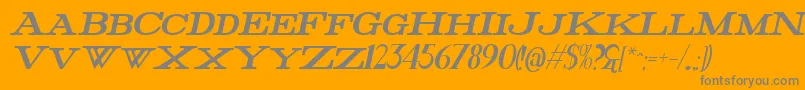 FatHighItalic-Schriftart – Graue Schriften auf orangefarbenem Hintergrund