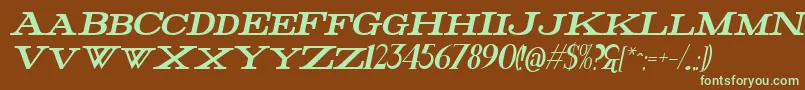 Шрифт FatHighItalic – зелёные шрифты на коричневом фоне