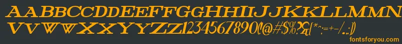 FatHighItalic Font – Orange Fonts on Black Background