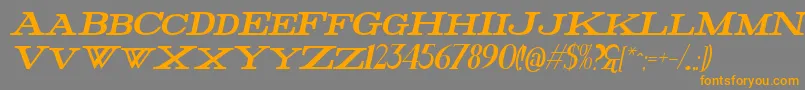 FatHighItalic Font – Orange Fonts on Gray Background