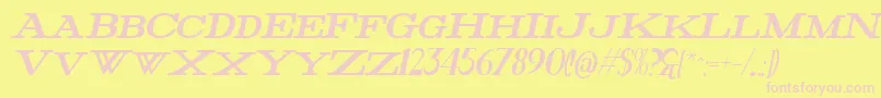 FatHighItalic Font – Pink Fonts on Yellow Background