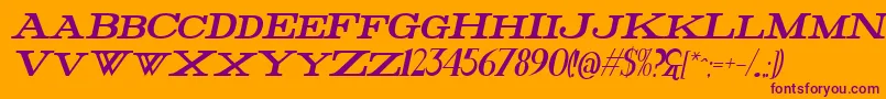 FatHighItalic Font – Purple Fonts on Orange Background