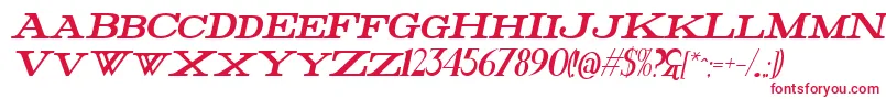 FatHighItalic Font – Red Fonts on White Background