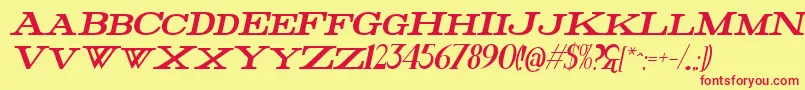 FatHighItalic Font – Red Fonts on Yellow Background