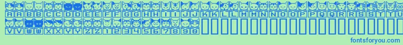 Czcionka Bmnea – niebieskie czcionki na zielonym tle