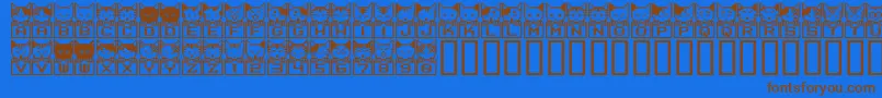 Bmnea Font – Brown Fonts on Blue Background