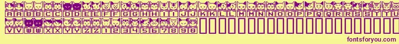 Bmnea Font – Purple Fonts on Yellow Background