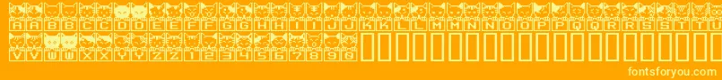 Шрифт Bmnea – жёлтые шрифты на оранжевом фоне