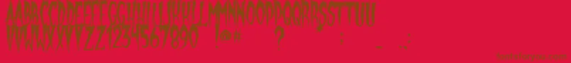 GypsyMoon Font – Brown Fonts on Red Background