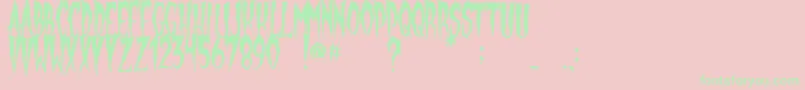 GypsyMoon-Schriftart – Grüne Schriften auf rosa Hintergrund