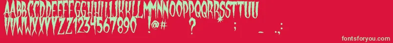 GypsyMoon Font – Green Fonts on Red Background