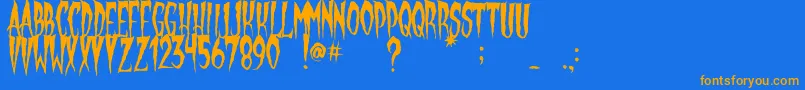 Więcej informacji o czcionce GypsyMoon Czcionka GypsyMoon – pomarańczowe czcionki na niebieskim tle