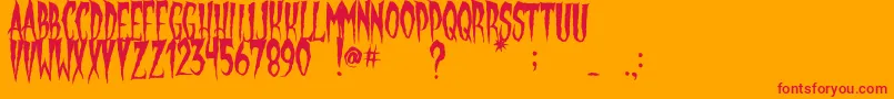 フォントGypsyMoon – オレンジの背景に赤い文字