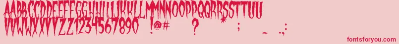 GypsyMoon Font – Red Fonts on Pink Background