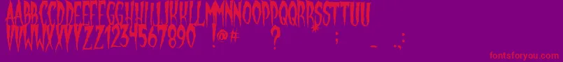 GypsyMoon Font – Red Fonts on Purple Background