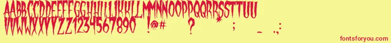 フォントGypsyMoon – 赤い文字の黄色い背景