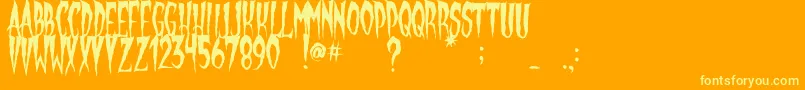 Weitere Informationen zur GypsyMoon-Schriftart GypsyMoon-Schriftart – Gelbe Schriften auf orangefarbenem Hintergrund