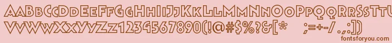 Bahnhofoutline Font – Brown Fonts on Pink Background