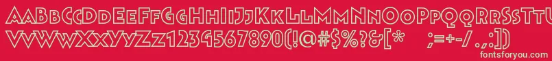 Bahnhofoutline Font – Green Fonts on Red Background