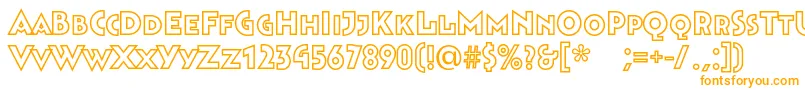 フォントBahnhofoutline – 白い背景にオレンジのフォント