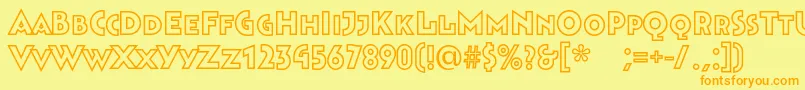 Bahnhofoutline Font – Orange Fonts on Yellow Background