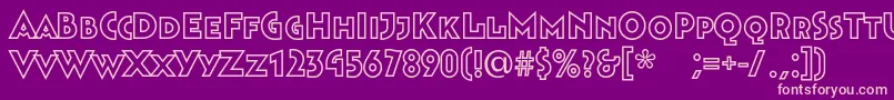 Bahnhofoutline Font – Pink Fonts on Purple Background