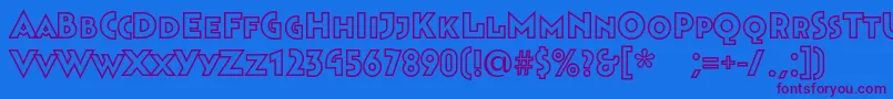 Bahnhofoutline Font – Purple Fonts on Blue Background