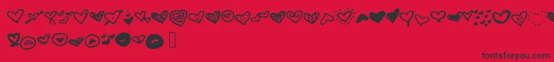 Mwheart Font – Black Fonts on Red Background