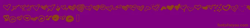 Mwheart-fontti – ruskeat fontit violetilla taustalla