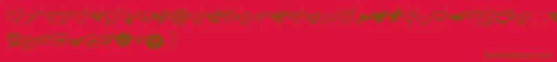 Mwheart-fontti – ruskeat fontit punaisella taustalla