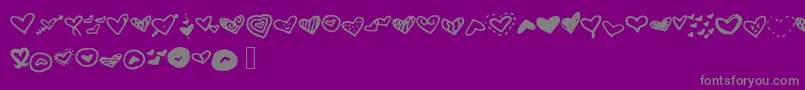 フォントMwheart – 紫の背景に灰色の文字