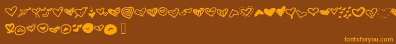 Mwheart-Schriftart – Orangefarbene Schriften auf braunem Hintergrund