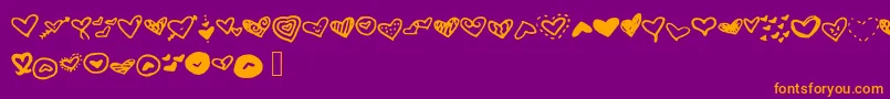 Mwheart-fontti – oranssit fontit violetilla taustalla