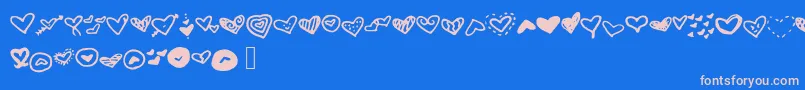 Mwheart Font – Pink Fonts on Blue Background
