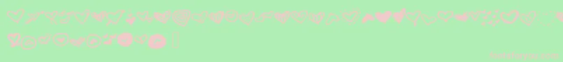 フォントMwheart – 緑の背景にピンクのフォント