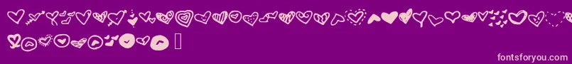 フォントMwheart – 紫の背景にピンクのフォント