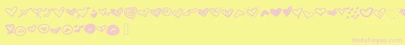 Mwheart Font – Pink Fonts on Yellow Background