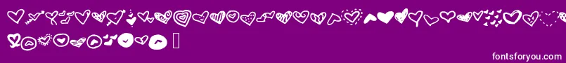 フォントMwheart – 紫の背景に白い文字